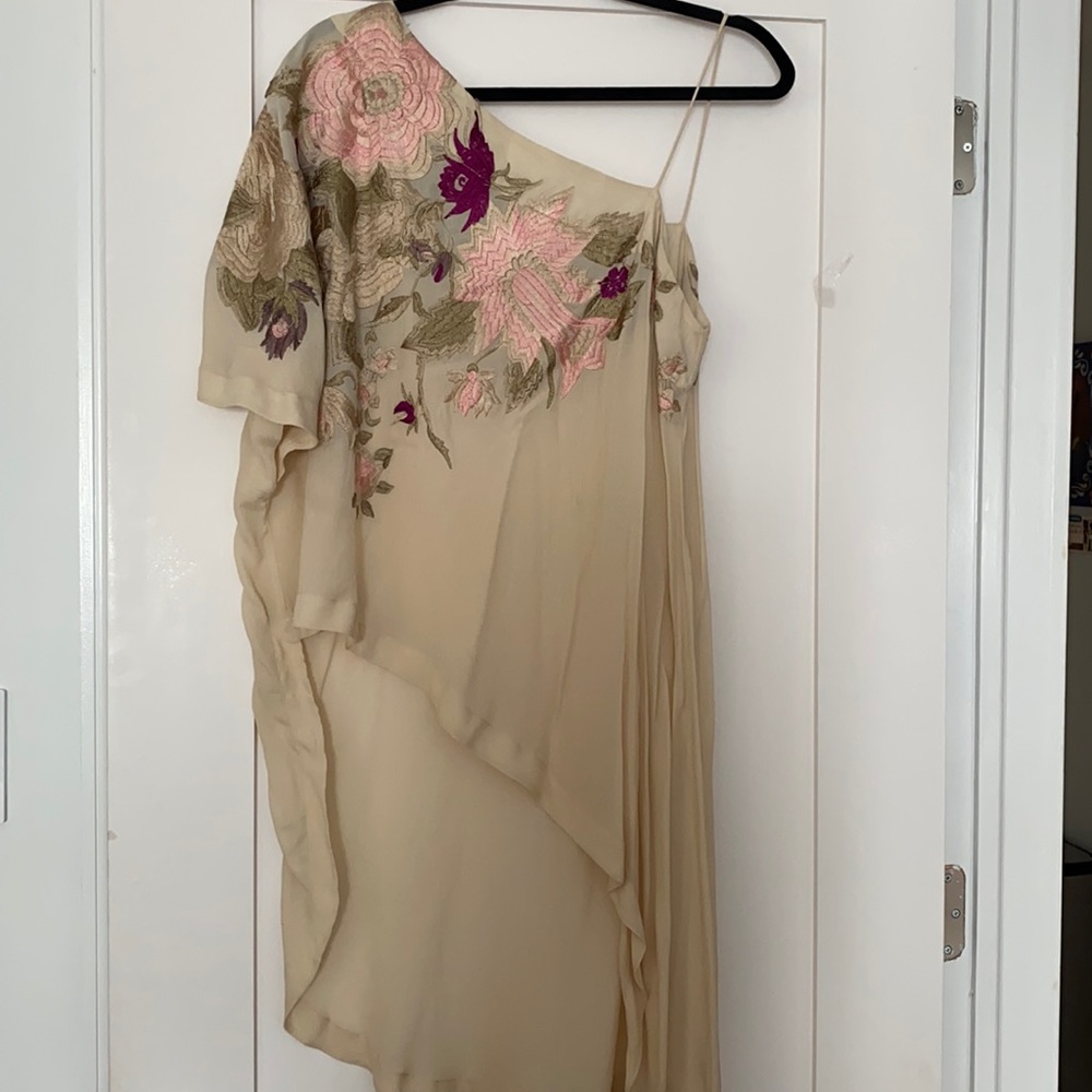 Silk flower embroidered free  people blouse